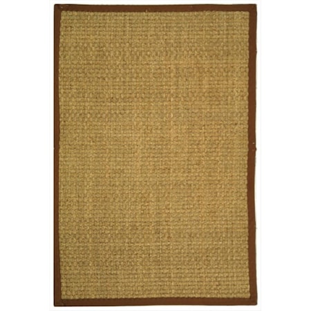 Safavieh 2 ft. 6 in. x 12 ft. Runner Casual Natural and Brown Natural Fiber Rug NF114B-212